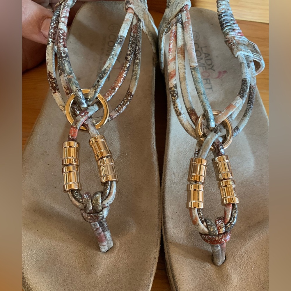 Multi-Color Beaded Sandals - Picture 2 of 9